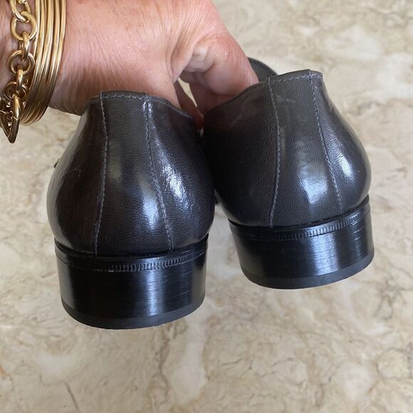 New!  Stemar Made in Italy Grey Leather Dress Loafers Vintage New Old Stock - Picture 10 of 13